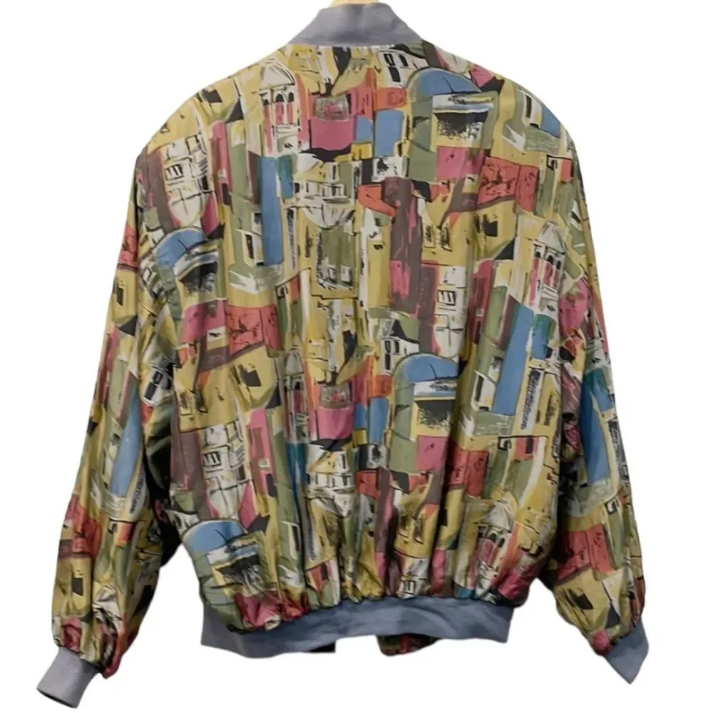 Colorful Patterned Bomber Jacket - Picture 4 of 8